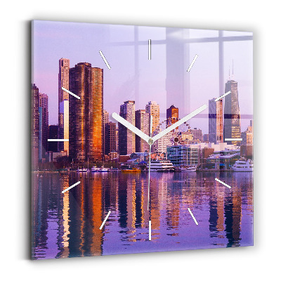 Zegar szklany Widok na wieżowce USA