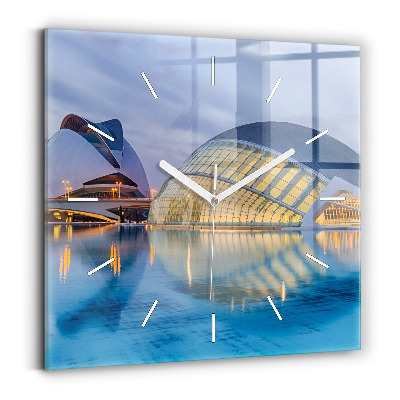 Zegar szklany Miasto zachód słońca