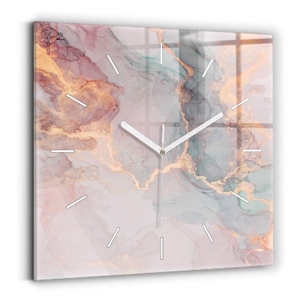Zegar szklany Tekstura marmuru