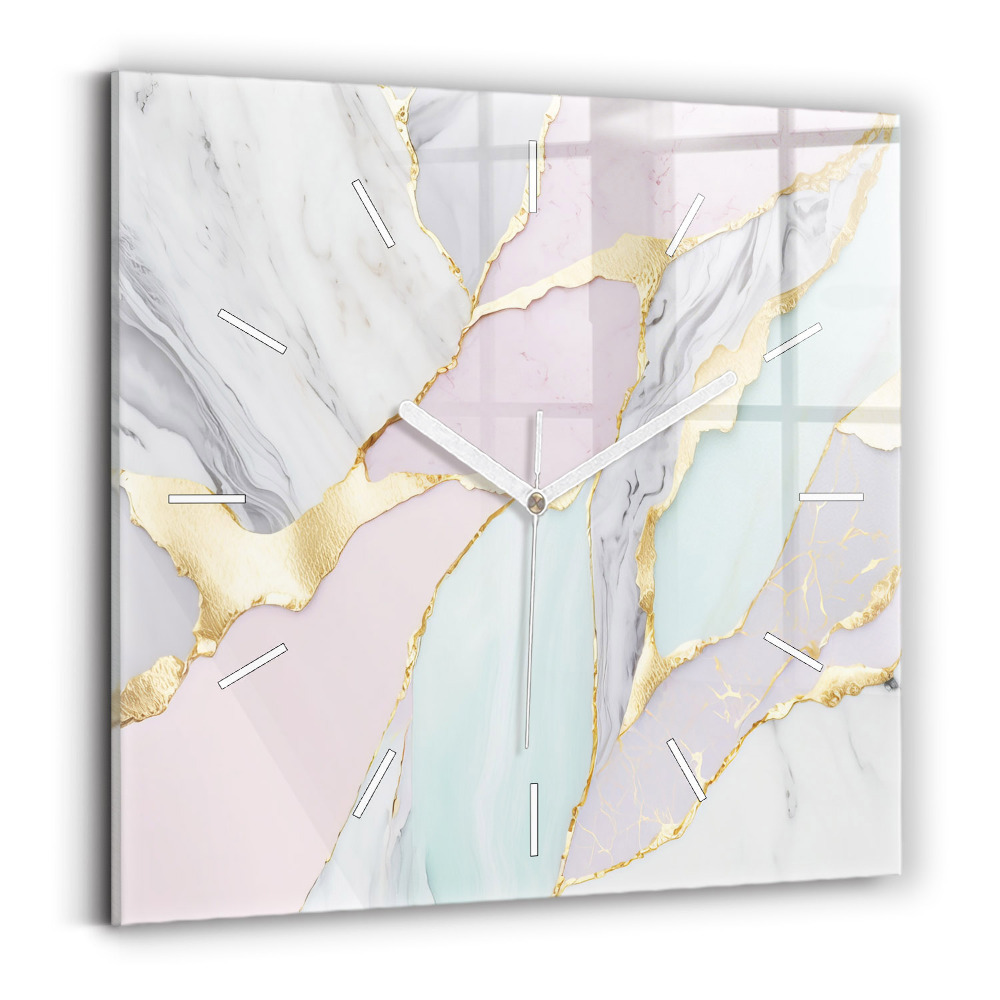 Zegar szklany Wzór marmurowy