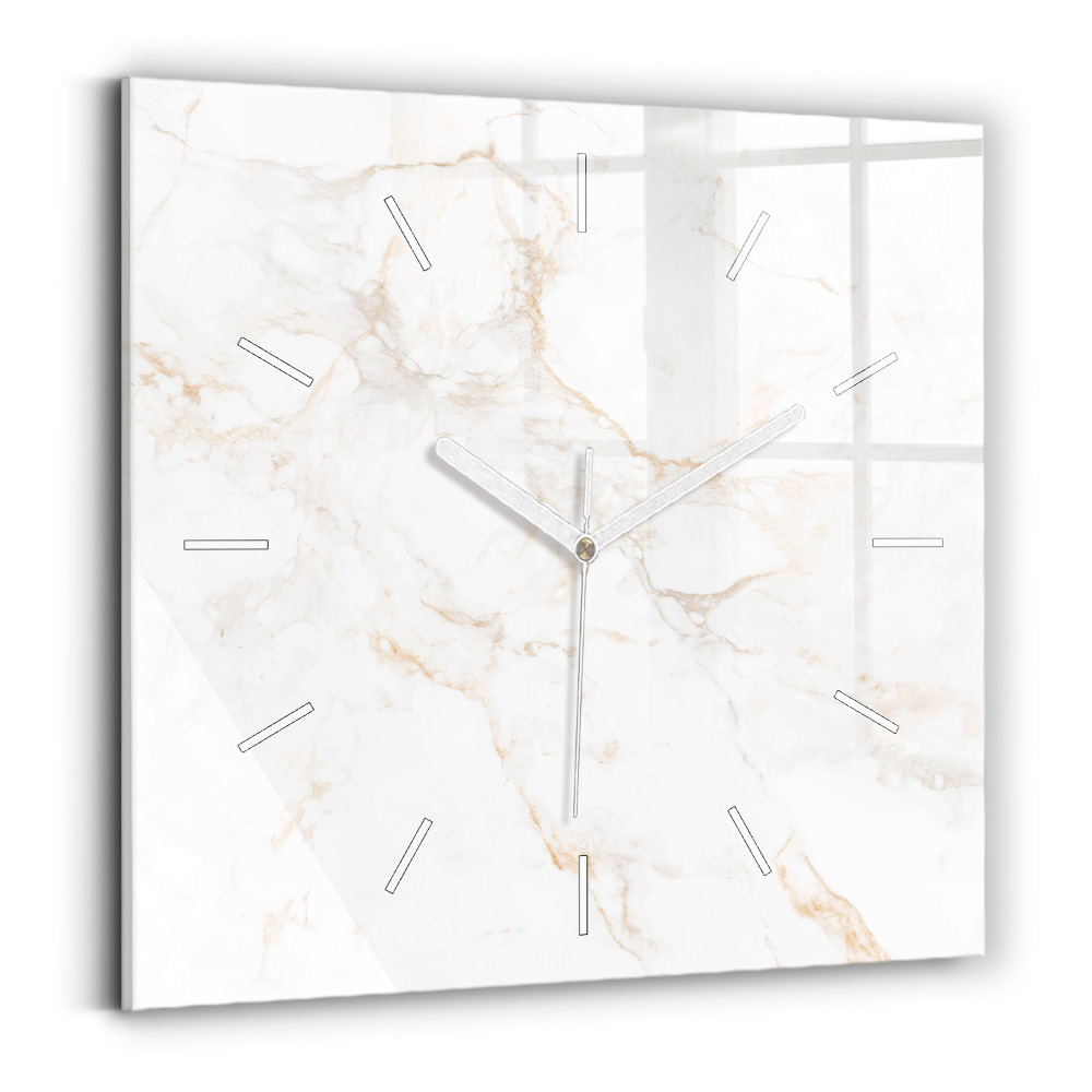 Zegar szklany Elegancki marmur