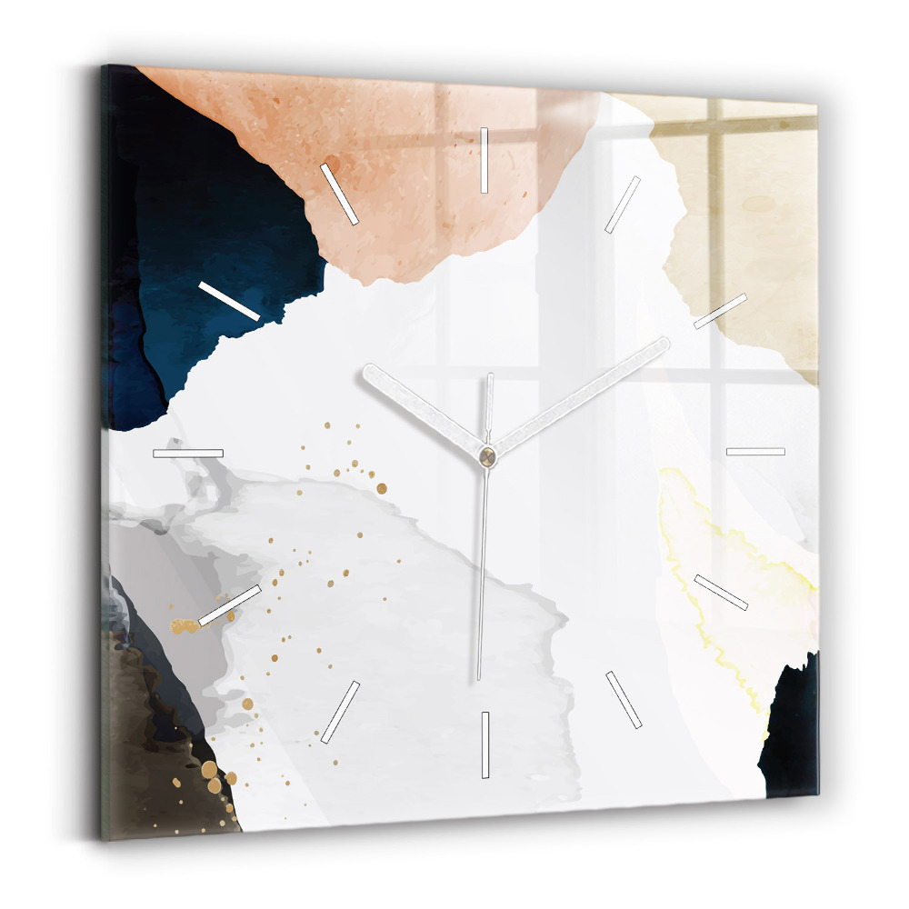 Zegar szklany Plamy abstrakcja