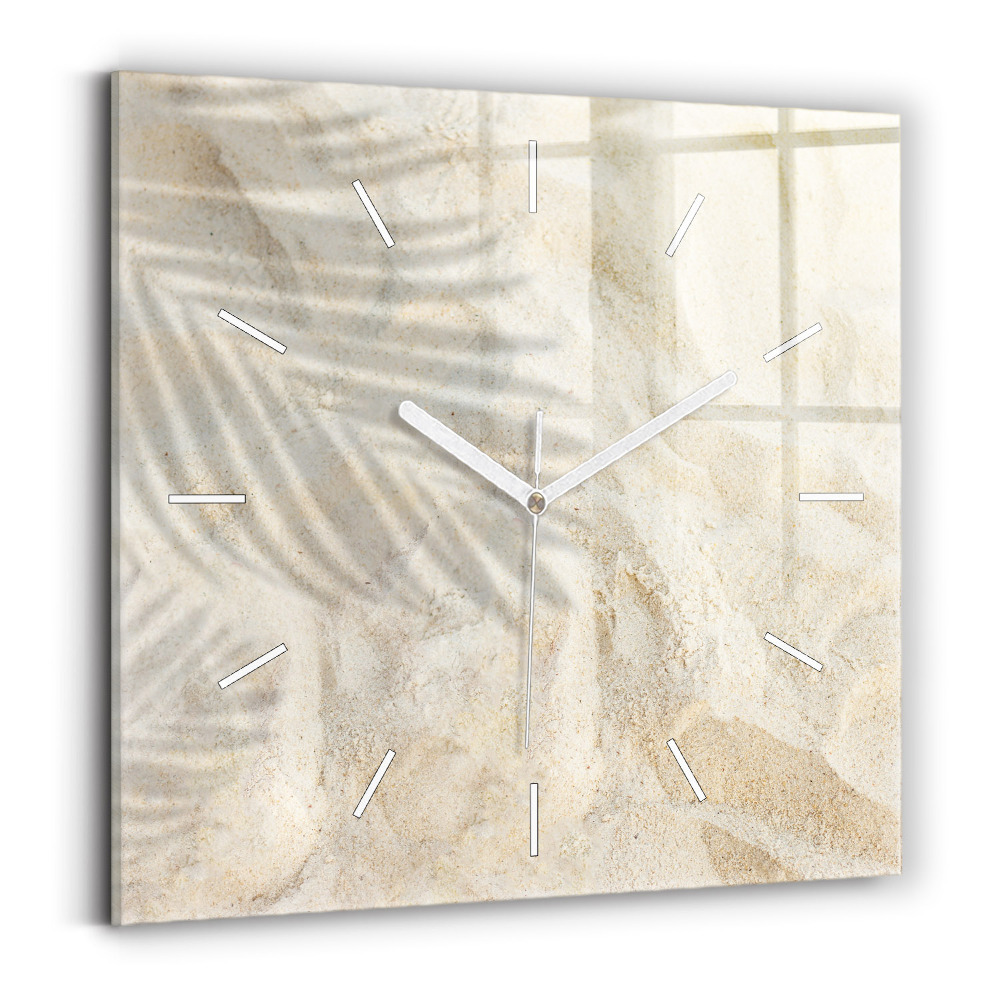 Zegar szklany Cień palmy piasek