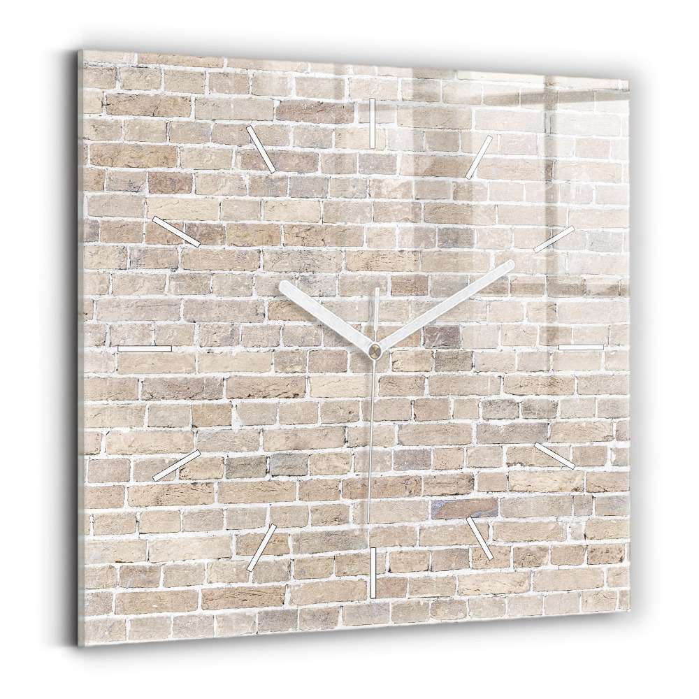 Zegar szklany Ceglana ściana