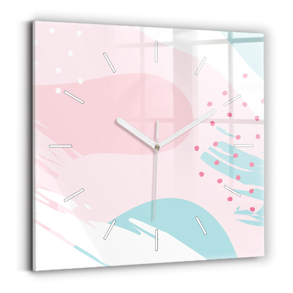 Zegar szklany Pastelowa abstrakcja