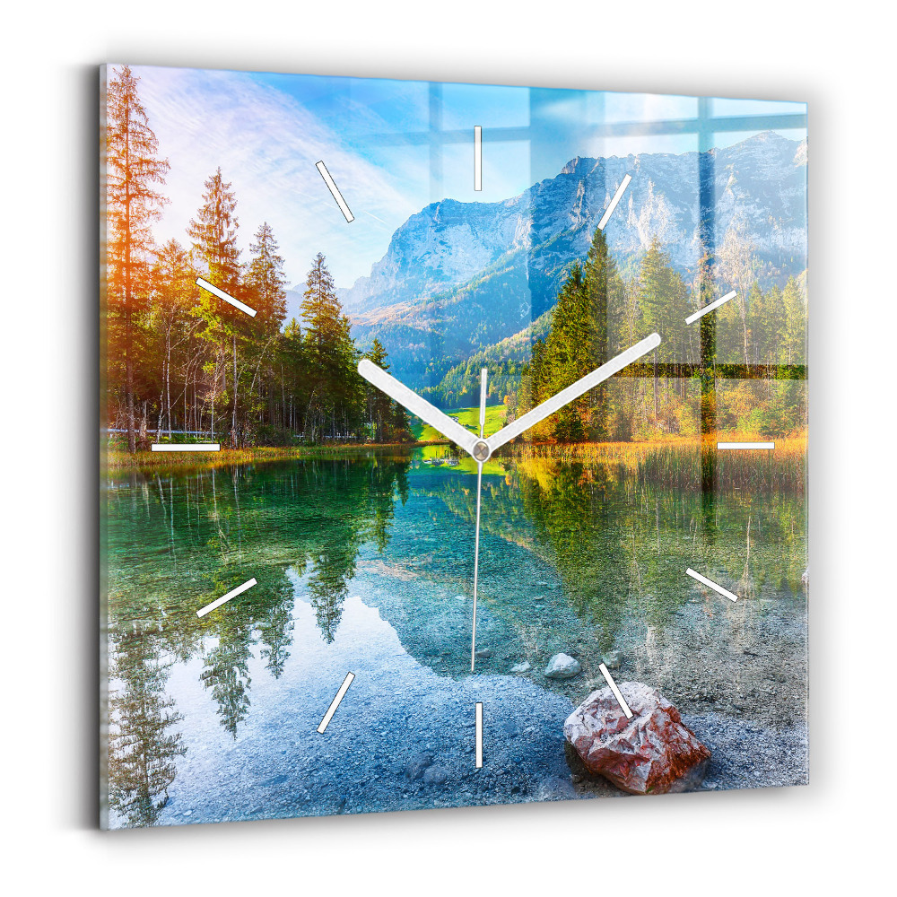 Zegar szklany Rzeka góry Krajobraz