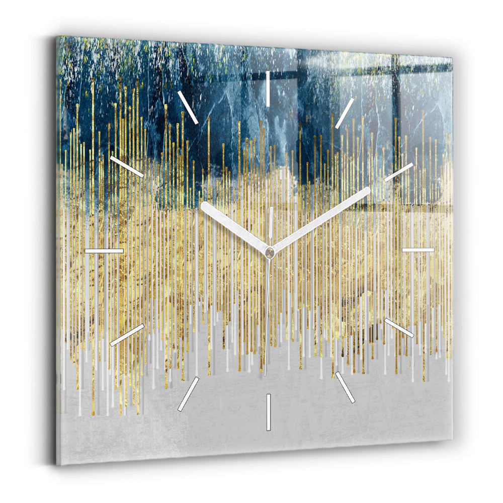 Zegar szklany Dekoracyjny wzór i złoto