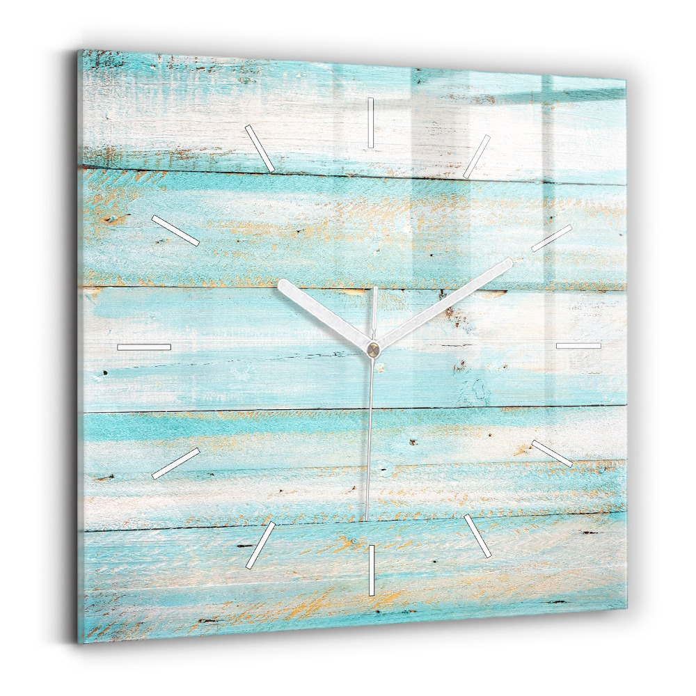 Zegar szklany Niebieskie deski