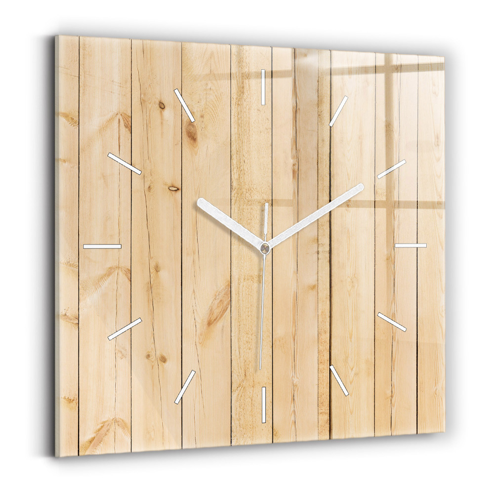 Zegar szklany Drewniane deski