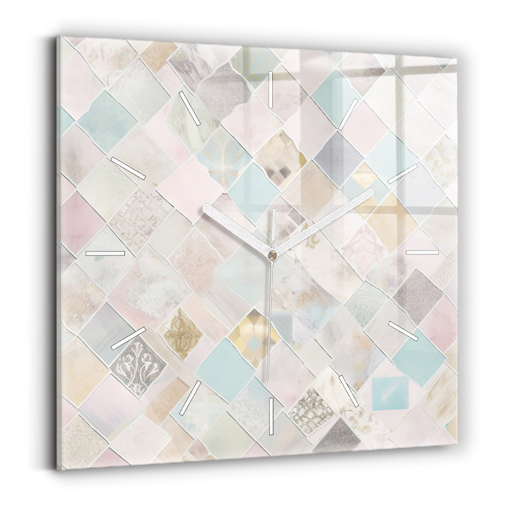 Zegar szklany Kolorowe płytki