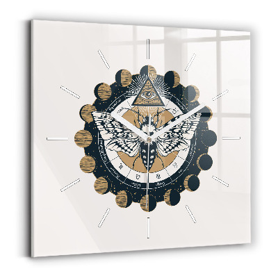 Zegar szklany Fazy księżyca i oko