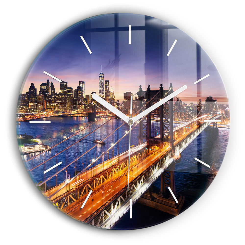 Zegar szklany Nowy Jork i zachód słońca