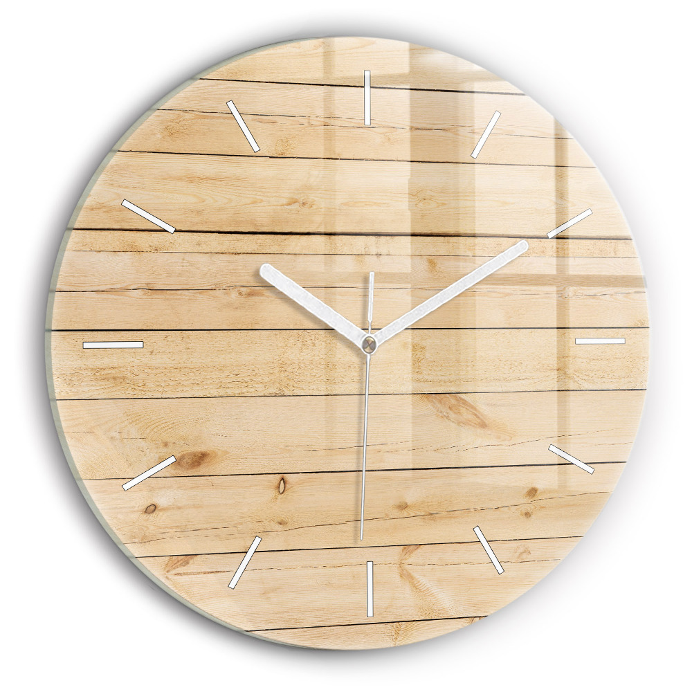 Zegar szklany Drewniane deski