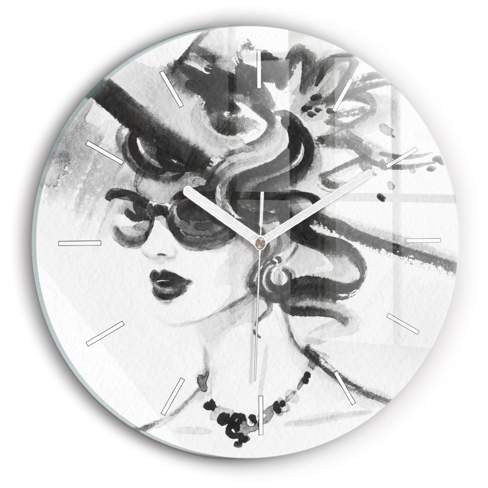 Zegar szklany Modna kobieta