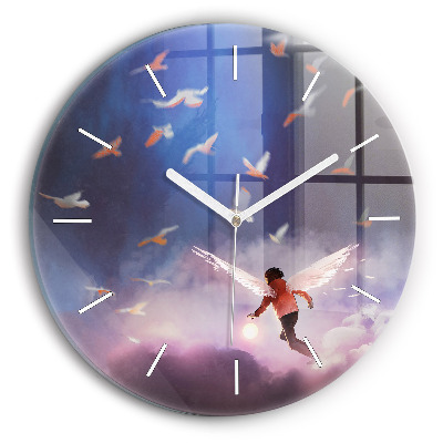Zegar szklany Chłopiec ze skrzydłami