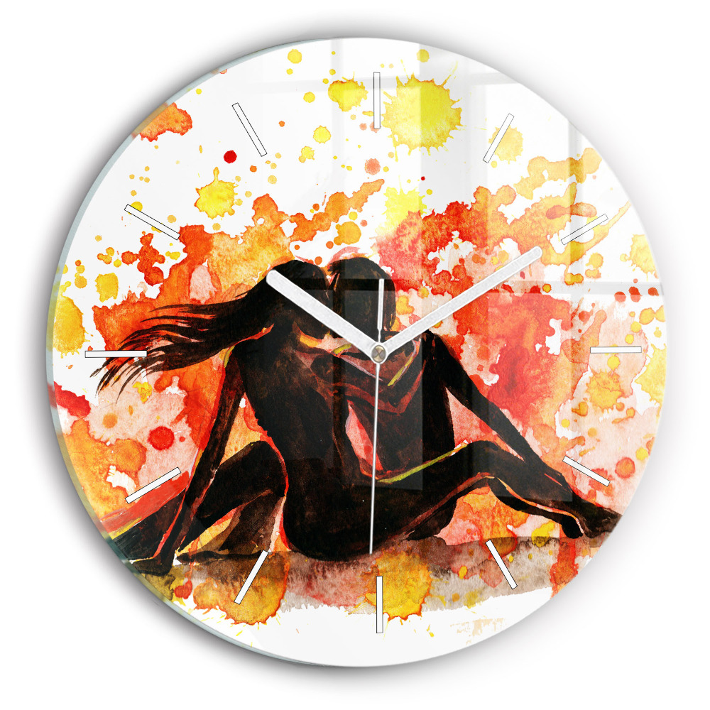 Zegar szklany Miłość i zakochana para