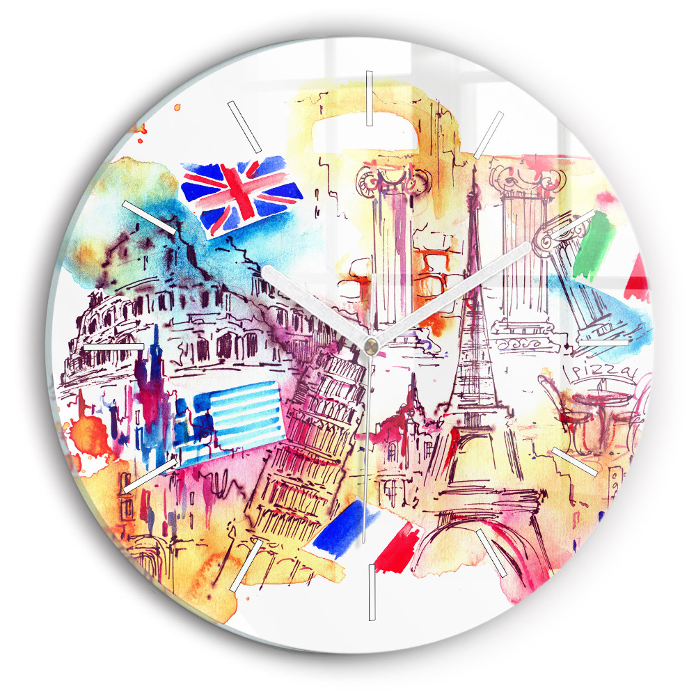 Zegar szklany Atrakcyjne kraje świata