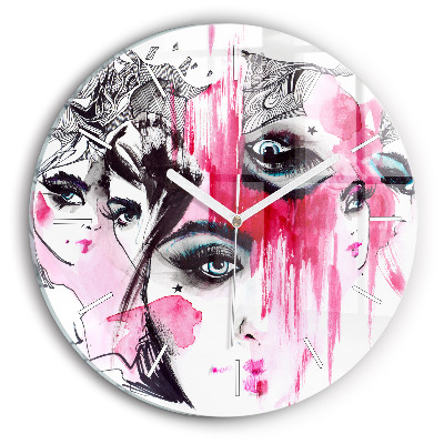 Zegar szklany Wiele twarzy abstrakcja