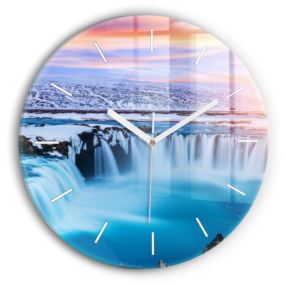 Zegar szklany Wodospad Godafoss Islandia
