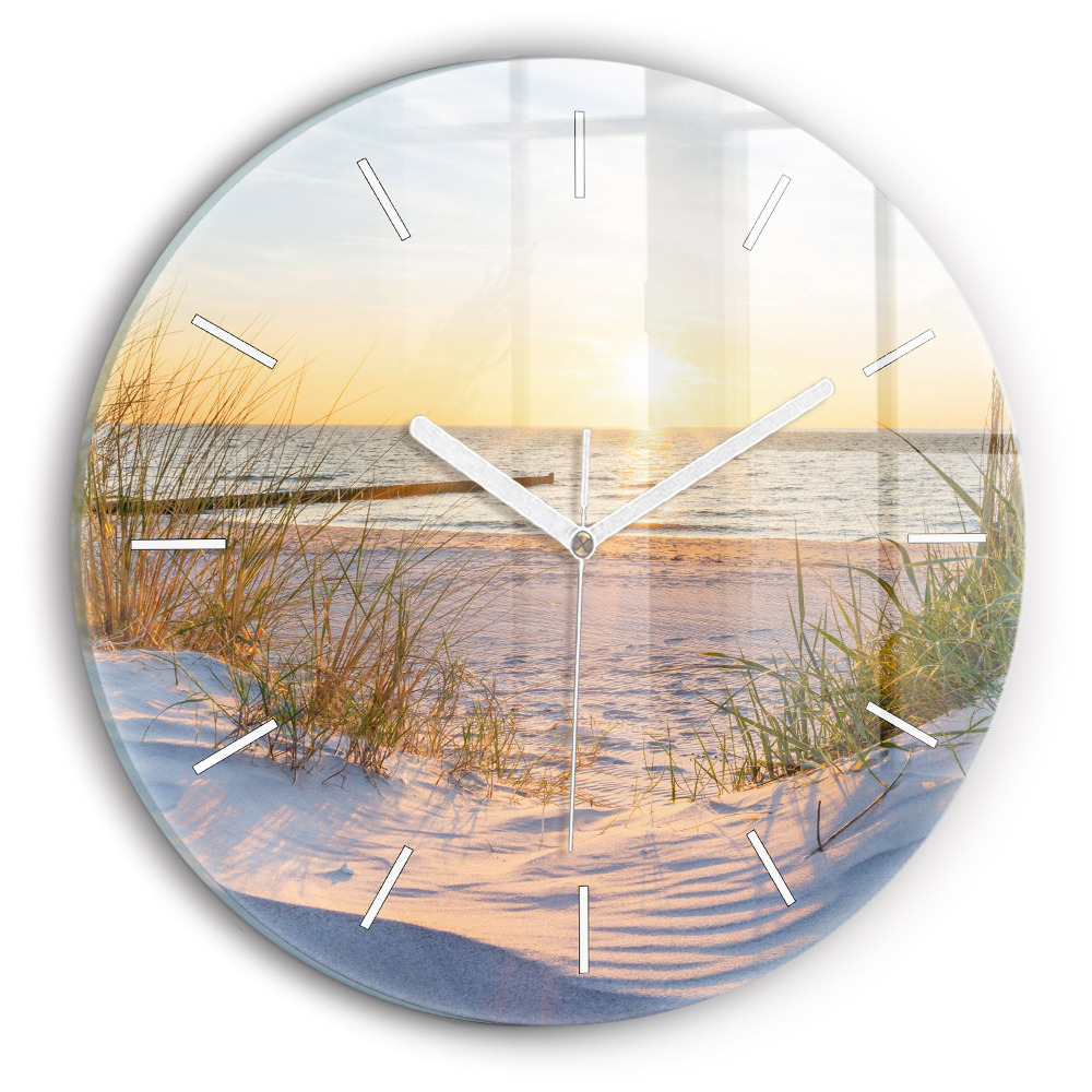 Zegar szklany Zachód słońca nad morzem