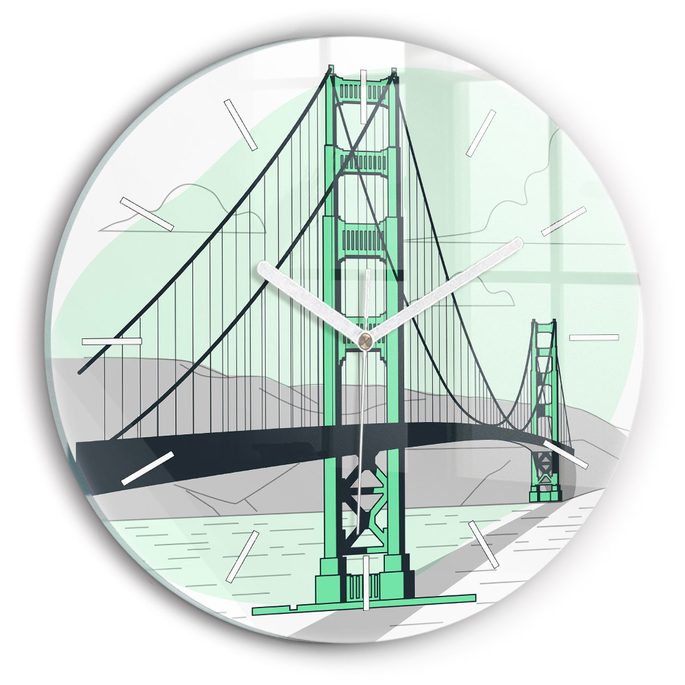 Zegar szklany Zielony most