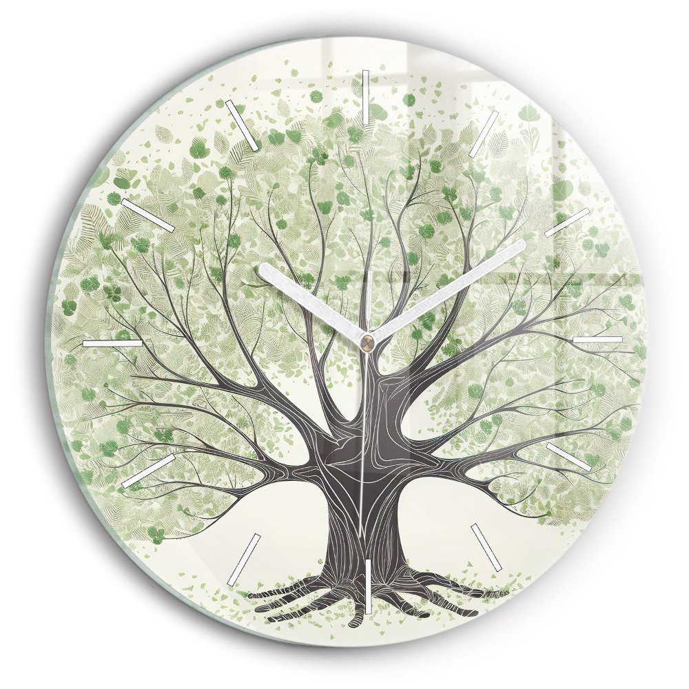 Zegar szklany Duże drzewo natura