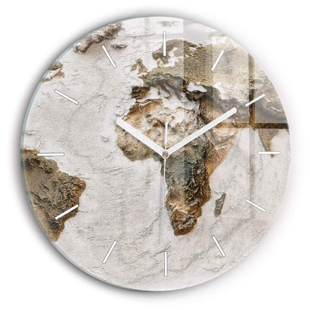 Zegar szklany Stara mapa świata