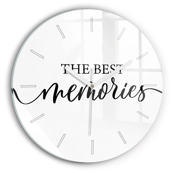 Zegar szklany Napis Memories