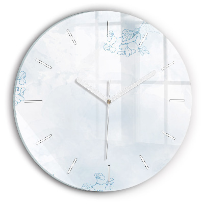 Zegar szklany Szkic roślin