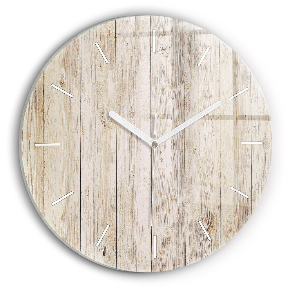 Zegar szklany Drewniane panele