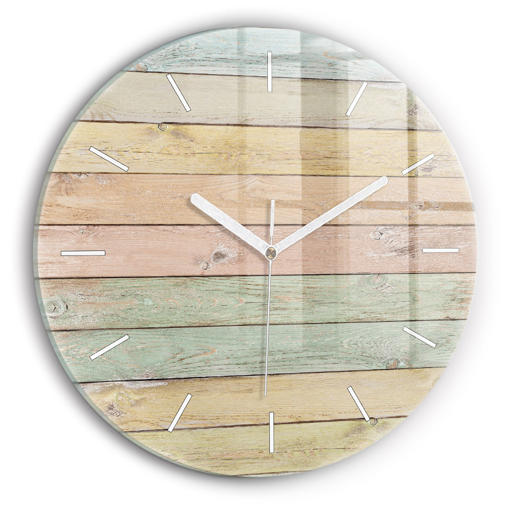 Zegar szklany Kolorowe deski