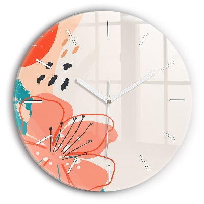 Zegar szklany Hawajskie rośliny